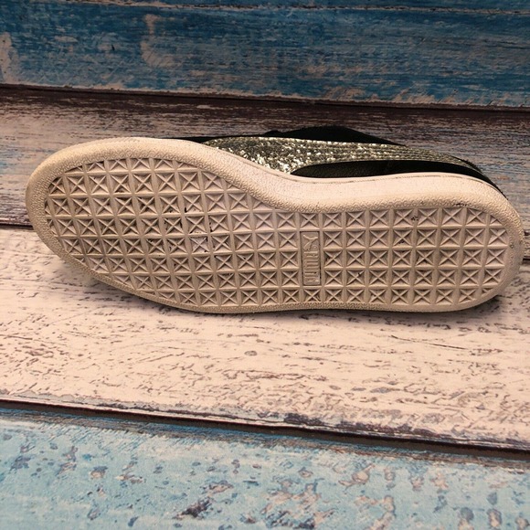 Womens Puma Basket Heart Glitter Sneakers Size 8 - Picture 7 of 8